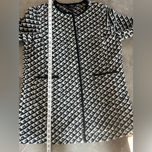 Talbots Black/White Sweater Jacket Size: XLP - Picture 4 of 8